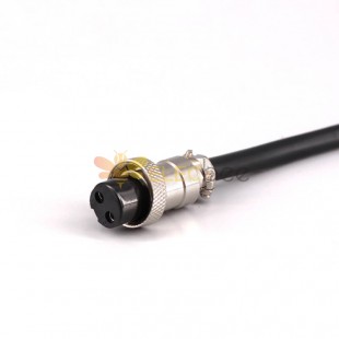 焊接GX12 带线航空插头2P针母头电缆连接器 单边线 2米