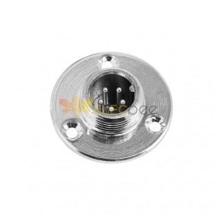 Aviation GX12-5 Pin 3 Hole Circular Round Flange Mount GX12 Male Aviation Connector
