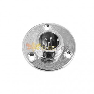 GX12 Connector 6pin Male 3 Hole Circular Flange Aviation Socket Solder Type for Cable