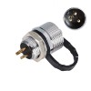 GX12 3 Pin Aviation Connector IP67 Waterproof Male Socket Back Mount Solder Cup for Cable with Metal Dust Cap