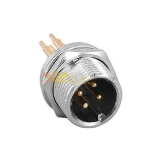 GX12 4Pin Circular Aviation Connector Male Socket Fron Mount for PCB 12MM Wire Panel Metal Connector