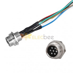 GX12-7 Pin Panel Mount Cable Assembly 0.2Meter Aviation Connector