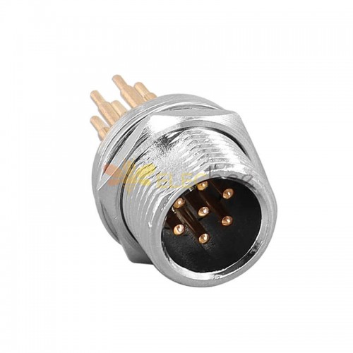 GX12 7Pin Circular Aviation Connector Male Socket Fron Mount for PCB 12MM Wire Panel Metal Connector