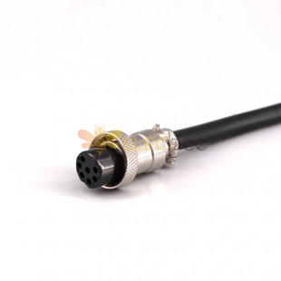 GX12航空插頭帶線7芯 母頭連接器 2米線纜連接器