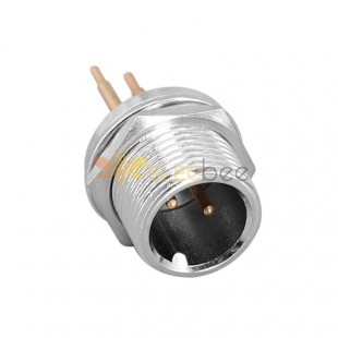 GX12 Panel Connector 2 Pin Aviation Connector Male Socket Metal Fron Mount for PCB