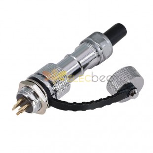GX12 Standard Type Connector GX12-4 Pin Male and Female for PCB IP67 Waterproof with Metal Dust Cap