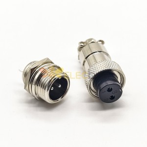 Connecteurs de panneau de fil 2 Pin GX12 Aviation Connector Straight Receptacle et Cable Plug 5sets