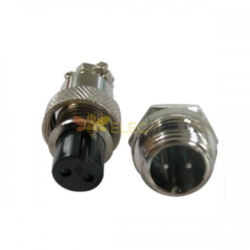 Wire Panel Connectors 2 Pin GX12 Aviation Connector Straight Receptacle and Cable Plug