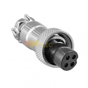 GX12 4-Pin Female Plug Metal Round Cable Mount Aviation Connectors