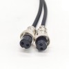 GX16-2芯母頭航空雙邊線母對母現場組裝插頭電纜線1M 10pcs
