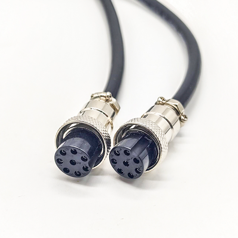 Double Female Cable Connector Air Plug Cable GX16-8 Circular Aviation Connector with 1M Cables