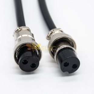 GX16 2 Pin Cable Double Female Air Plug Aviation Socket Connector Plug Cable 1M