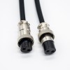 GX16-2芯母头航空双边线母对母现场组装插头电缆线1M