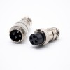 GX16 4 Aviation Connectors Metal Straight Butt-Joint Connector Homme et Femelle