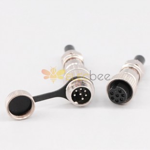 GX16 7 Pin Male Female Docking Cable Connector Straight Metal Circular Connector IP67 Waterproof
