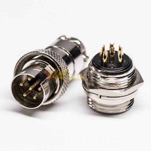 10pcs RP GX16-6 Pin Macho Feminino Conector IP55 Impermeável Plug masculino e soquete feminino