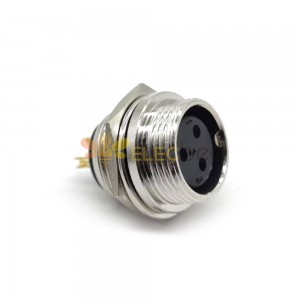 GX16 3 Pin connecteur Inverser la socket femelle Straight Rear Bulkhead Solder Cup For Cable