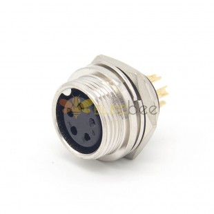 GX16 5 Pin Reverse Femelle Socket Straight Rear Bulkhead Solder Cup Connector For Cable