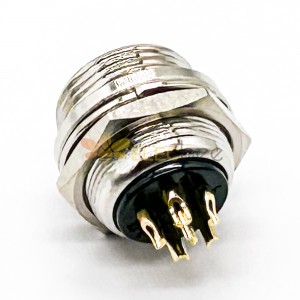 GX16 6 Pin Reverse Gerade Buchse hinten Bulkhead Lötschale für Kabel