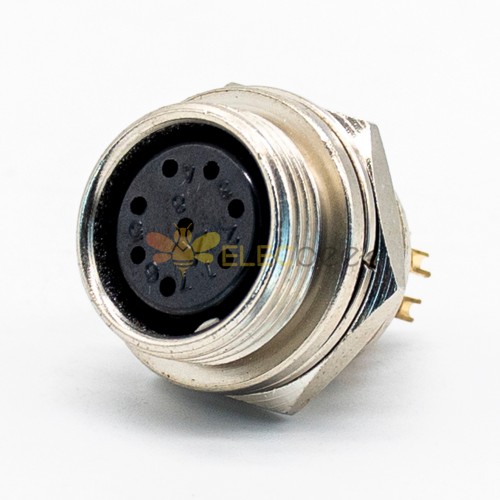 GX16 8 Pin Straight Reverse Female Socket Rear Bulkhead Solder Cup For Cable