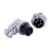 10pcs 5 Pin Wire Connector GX16 90 Degree Male Female Panel Mount Connector