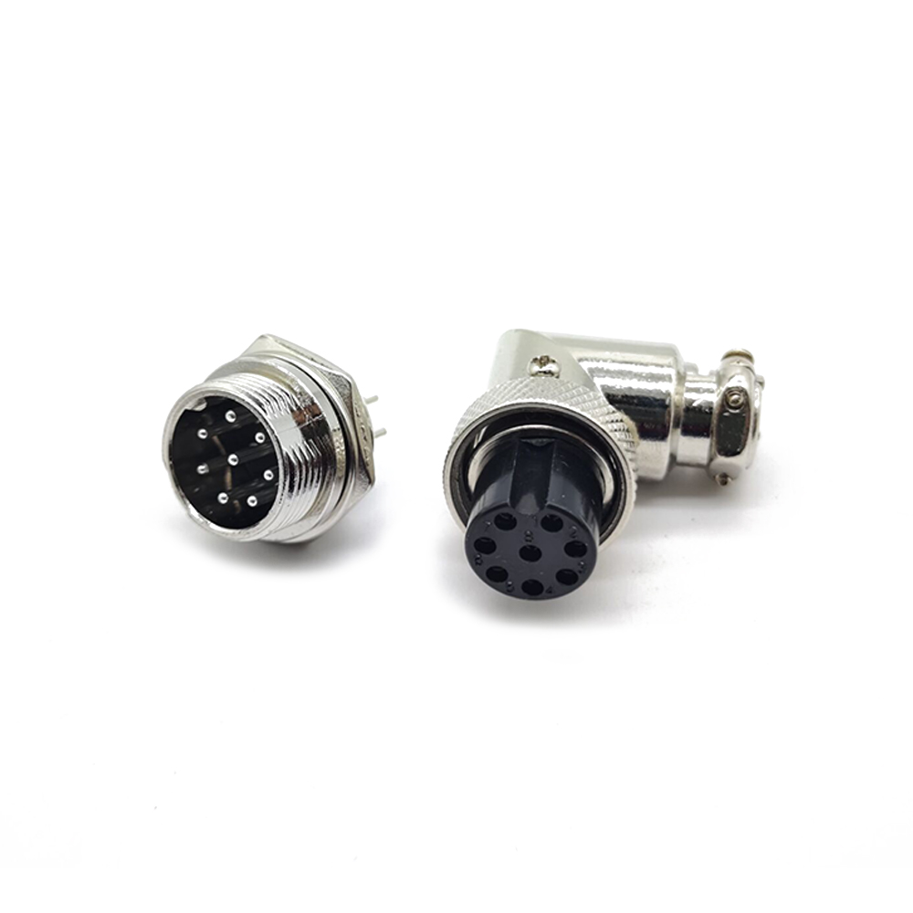 10pcs GX16 8 Pin Aviation Conector Angular Plug e Socket Electrical Connector
