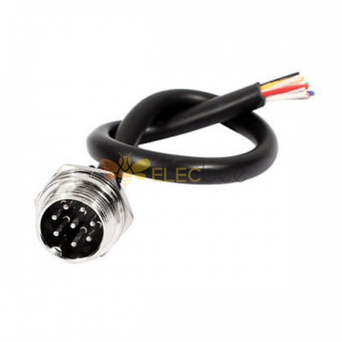 10pcs GX16 8 Pin Male Cable Electrical Cable Cordset 1M