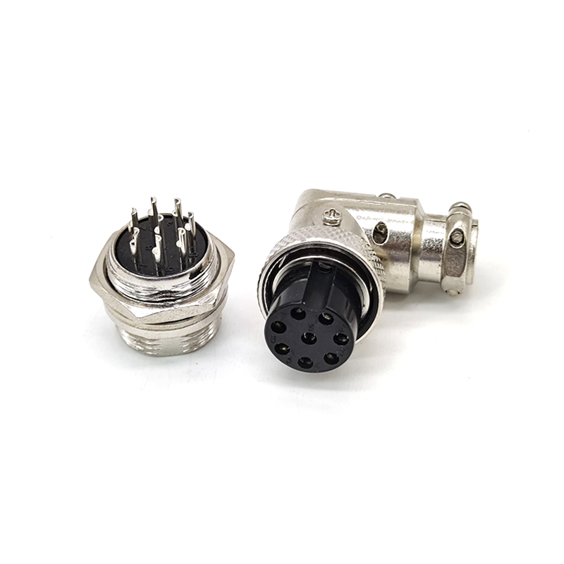 8P Aviation Connector GX16 Right Angled Plug and Socket