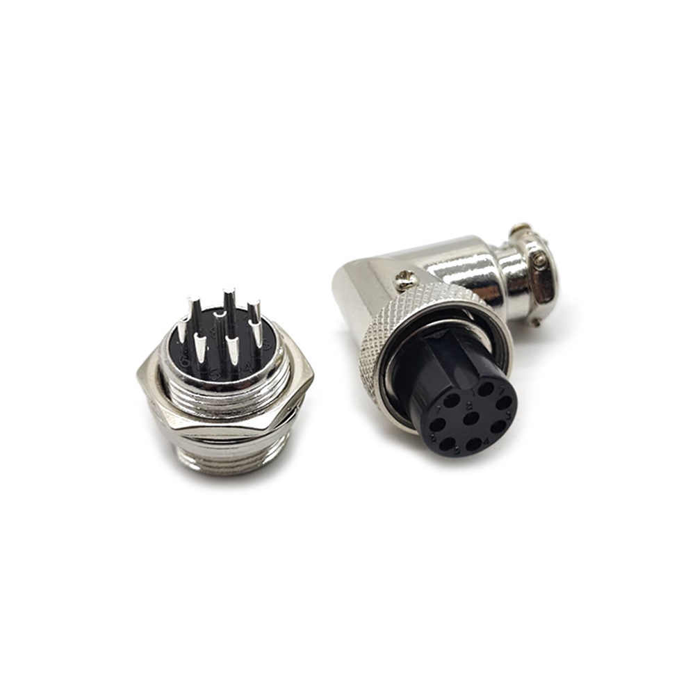 8P Aviation Connector GX16 Right Angled Plug and Socket