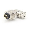 Aviation Connector GX16 5 pin angled Metal Male Cable Plug Female Panel Receptacles 2 Holes Flansch