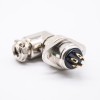 Aviation Connector GX16 5 pin Reverse Type Angled Male Plug and Straight Female Socket 2 Holes Flange