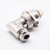 Aviation Connector GX16 5 broches Angled Metal Male Cable Plug Female Panel Receptacles 2 Holes flange
