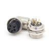 gx 16 aviação Conector 5 Pin Angled Metal Metal Female Cable Plug Male Receptacles