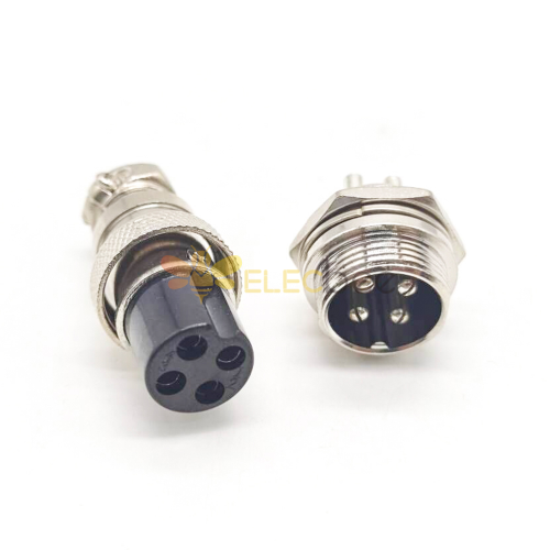  GX16 4 Pin conector macho recto inverso y enchufe hembra de  montaje posterior tipo de soldadura para cable : Herramientas y Mejoras del  Hogar