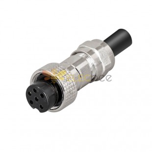 GX16-6 Pin Aviation Connector IP67 Waterproof Female Plug Solder Type For Cable