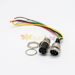 GX16 6 Pines Conector Estándar Tipo Recto Hembra Pulg a Macho Socket Frontal Bulkhead Tipo de Soldadura para Cable