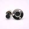 GX16 8 Pin Connector Standard Type Straight Female Pulg to Male Socket Flange Mounting Solder Cup For Cable