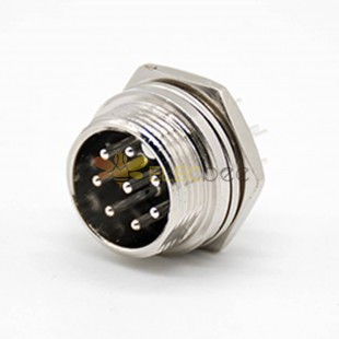 GX16 8Pin Aviation Connector Male Panel Receptacles Straight Solder Cable Back Mount