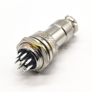 GX16 9 Pin Conector Straight Standard Type Female Pulg to Male Socket Rear Bulkhead Tipo de solda para cabo