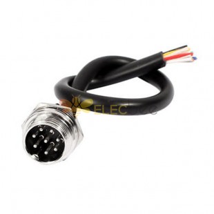 GX16 Panel Mount GX16 8 Pin Male Cable Waterproof Electrical Cable Cordset 1M