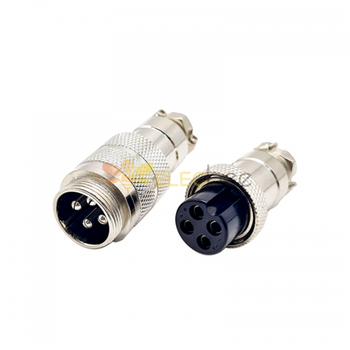 10pcs 4 Pin Connector waterproof GX20 Male Female Straight Cable Connector