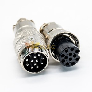 12 Pin Male Female Connector GX20 Straight Male Female Industral Connector