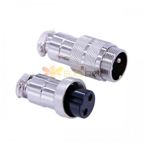 2 Pin Circular Connector Male Female GX20 Straight Docking Cable Connector
