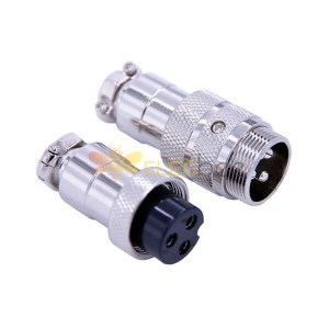 3 Pin Male Female Connector GX20 With Thread Straight Plug Connector