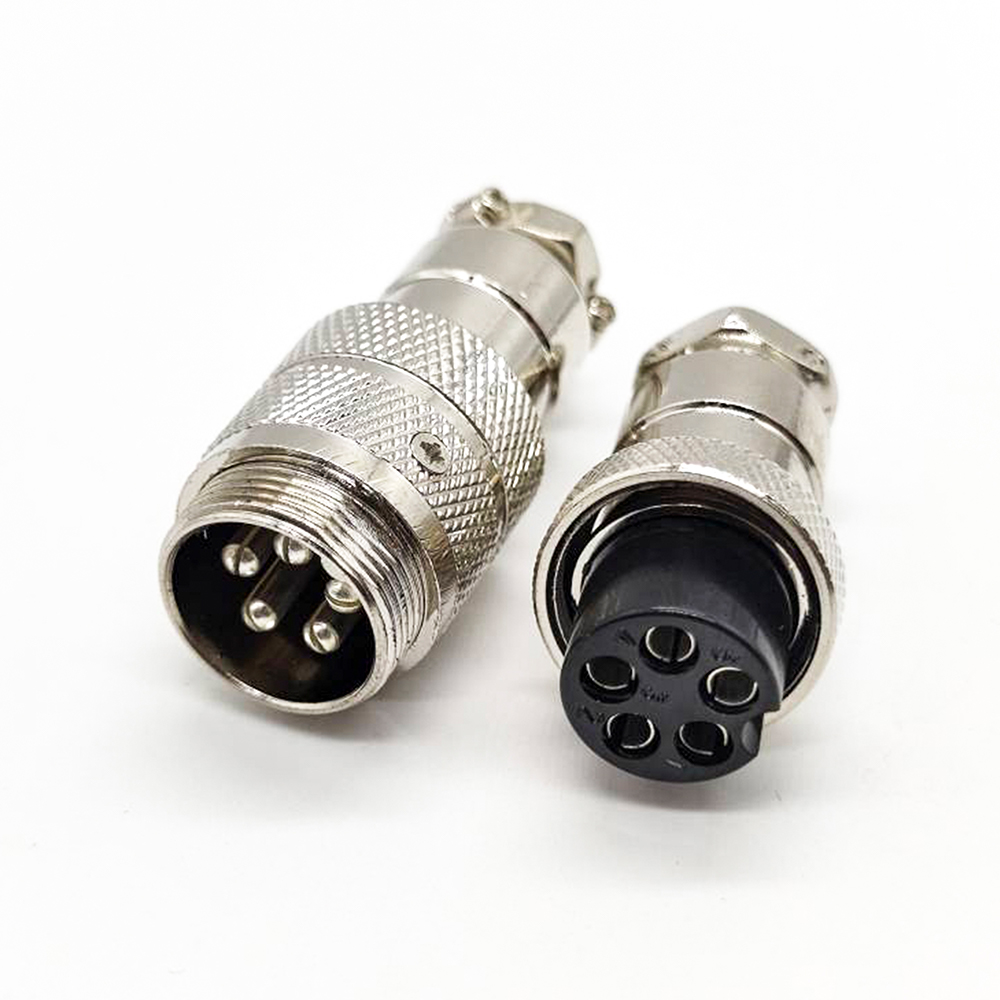 5 Pin Dairesel Konnektör Kablo Fişi Düz GX20 Erkek ve Kadın