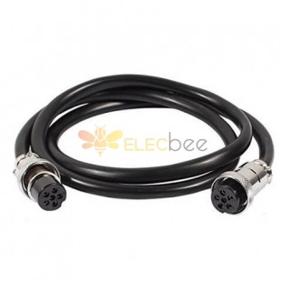 GX20 6 Pin Double Female Straight Aviation Plug Electrical Cable 4M