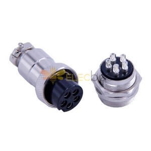10pcs 5 Pin Impermeável Conectores elétricos straight soquete masculino e plug feminino GX20