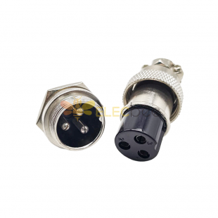 3 Pin Circular Connector Straight GX20 Male and Female Panel Mount