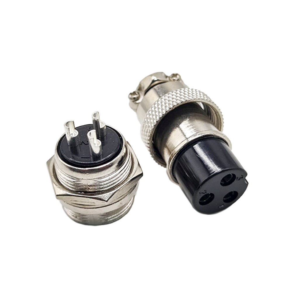3 Pin Circular Connector Straight GX20 Male and Female Panel Mount