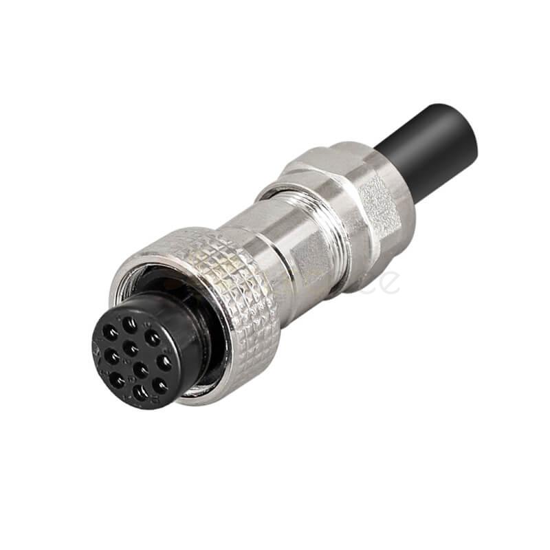 GX16 Standard Type Connector GX16-10 Pin Male and Female Solder Type IP67 Waterproof with Metal Dust Cap Plug+Socket
